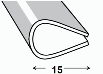 SERRE FEUILLET PVC NOIR 15MM 2M CQFD
