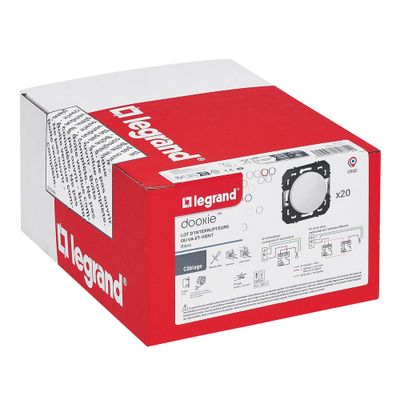 Interrupteurs ou va-et-vient encastrables Blanc par 20 - Dooxie LEGRAND
