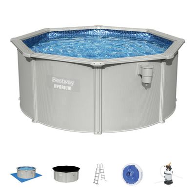 Piscine hors sol hexagonale tubulaire Ø 300 cm hauteur 120 cm - BESTWAY