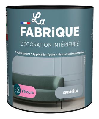 Peinture multi-support velours gris métal 0,5 L - LA FABRIQUE