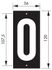 Plaque chiffre 0  à visser 56 x 130 mm fond noir THIRARD