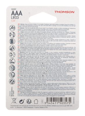 Piles alcalines LR03 (AAA) par 8 - THOMSON