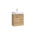 Meuble de salle de bains 2 portes L54 x H56 x P27 cm mélaminé chêne naturel Veneda
