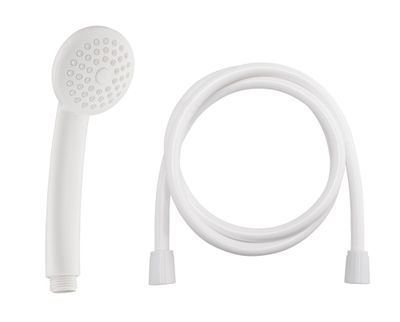 Douchette monojet 85 mm avec flexible 150 cm blanche