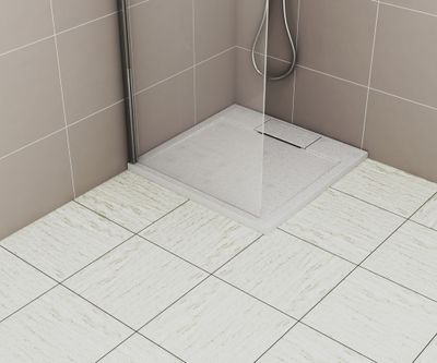 Receveur de douche 80x80 cm résine blanc mat Island - OCEA
