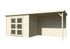 Abri de jardin en bois naturel avec pergola 6m² Olivia - 12 m² hors-tout - WHITE WOOD