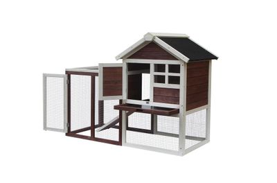 Poulailler bicolore standard bi-corps en bois avec toit bitumé 2 pentes 0,76 m², Livraison à domicile incluse - HABRITA