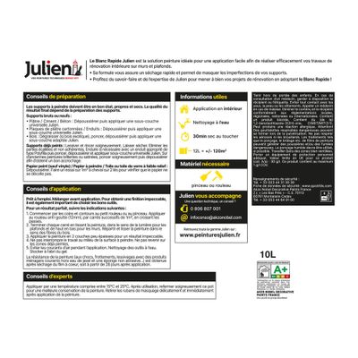 Peinture acrylique Rapide blanc W  velours 10 L - JULIEN