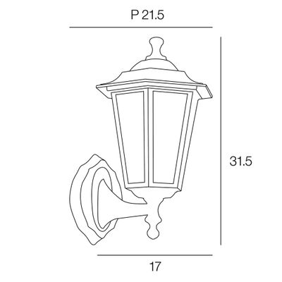 Applique extérieur montante E27 Valence noir IP44  60W - COREP