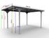 Carport en aluminium toit plat, surf. ext. : 14,70 m² / toit plaques en polycarbonate, Livraison à domicile incluse - HABRITA