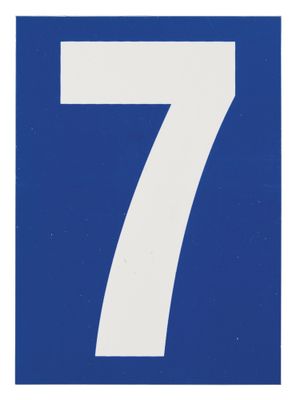 Plaque chiffre 7 adhésive 65 x 90 mm fond bleu THIRARD