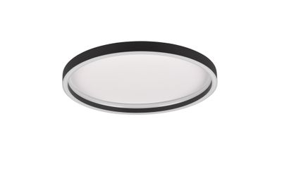 Plafonnier LED rond Rotonda noir 2600 lumens blanc chaud - REALITY