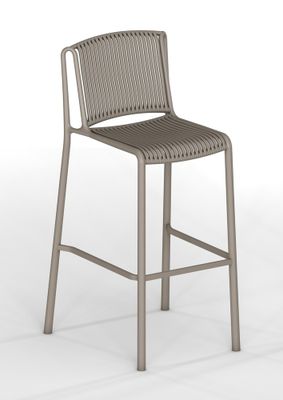 Ensemble MIAMI table mange debout aluminium 135x64x105 cm et 4 chaises hautes polypropylène  - JARDILINE