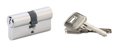 Cylindre de serrure double entrée panneton réduit 30 x 30 mm STD nickelé 3 clés THIRARD