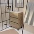 Meuble de salle de bains Timber 3 tiroirs L50 x H81 x P40 cm MDF chêne naturel vasque blanche - AURLANE