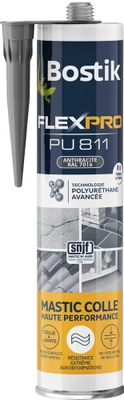 Mastic colle de fixation FLEXPRO PU811 anthracite cartouche 300 ml - BOSTIK