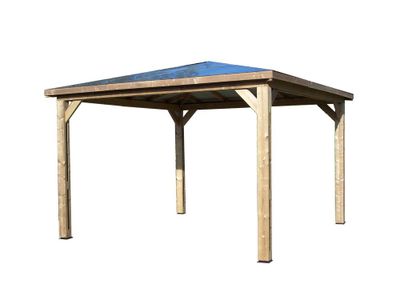 Abri de jardin pool house BLUETERM en bois traité sans paroi  12,31 m², Livraison à domicile incluse - HABRITA