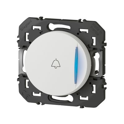 Bouton poussoir encastrable pour sonnette avec voyant lumineux Blanc - Dooxie LEGRAND
