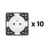 Prises 2 pôles + terre Céliane affleurante blanc par 10 - LEGRAND