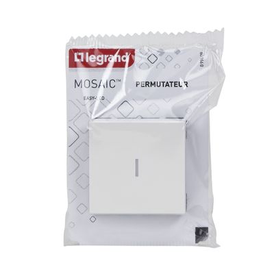 Permutateur encastrable 2 modules Blanc - Mosaic LEGRAND