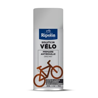 Primaire aérosol anti-rouille solution vélo gris mat 400 mL - RIPOLIN