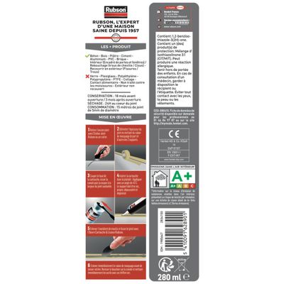 Mastic Perfect Home murs et fenêtres gris 280 ml RUBSON