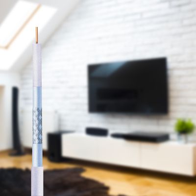 Câble antenne TV et satellite coaxial 19VATCA classe A 10 m blanc - SEDEA