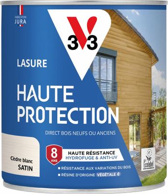 Lasure Haute Protection 8 ans satin cèdre blanc 0,75 L - V33