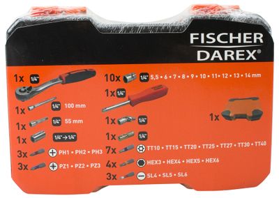 Coffret de douilles et embouts de 38 pièces FISCHER DAREX