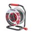 Enrouleur électrique métal 25m IP44 4 prises noir/rouge - DEBFLEX