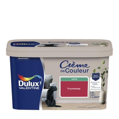 Peinture crème de couleur Framboise Satin 2,5 L - DULUX VALENTINE