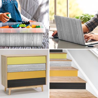 Adhésif décoratif effet bois pin gris 2 x 0,675 m VENILIA