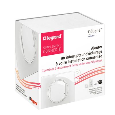 Interrupteur variateur connecté sans neutre + plaque Blanc - Céliane with Netatmo LEGRAND