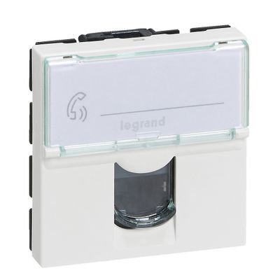 Prise RJ45 informatique-téléphone 2 modules finition blanche Mosaic LEGRAND