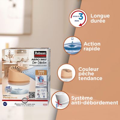 Absorbeur d'humidité Aéro 360° 20 m² Pêche RUBSON