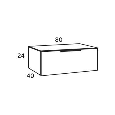 Meuble bas de salle de bains Lotus 1 tiroir L80 x H29 x P46 cm panneau de particules bois