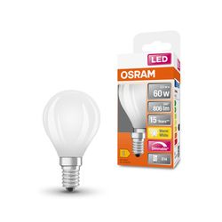 Ampoule LED Sphérique E14 Dépolie variable 5,5W=806 lumens Blanc chaud  OSRAM, 1590826, Ampoule, luminaire et eclairage