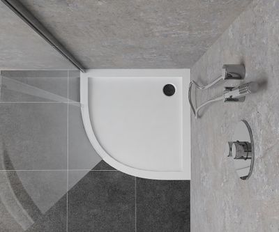 Receveur de douche 1/4 de cercle 80x80 cm acrylique blanc Baltia - OCEA