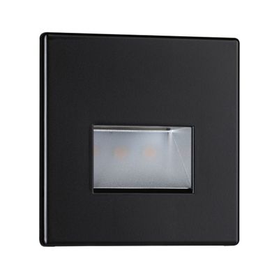 Spot LED encastrable mural carré noir - PAULMANN