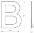 Lettre B adhésive hauteur 76 mm inox THIRARD