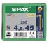 Vis tête fraisée PZ 4,5 x 45 mm par 200 SPAX