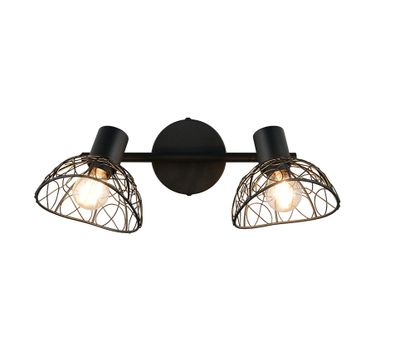 Réglette 2 spots E14 Yako noir 2x40W - REALITY