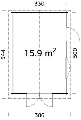 Garage  Bois Naturel  Tony 15,9m2 Livraison à domicile incluse