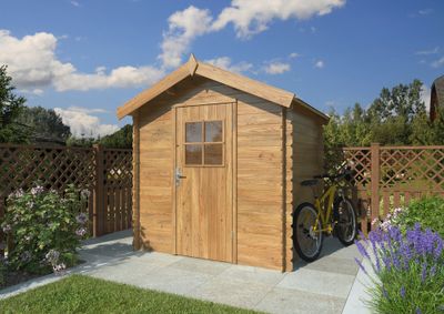 Abri de jardin en bois autoclave marron Pablo 1 - ép.19 mm - 4,2 m² hors-tout - WHITE WOOD