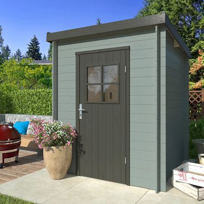 Abris de jardin en bois gris Zoé 1 WHITE WOOD Livraison à domicile incluse