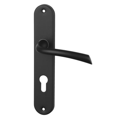 Poignées de porte sur plaques à cylindre Pop noir mat ALPERTEC