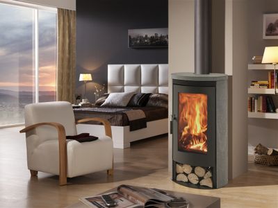 Poêle à bois sur bucher 8 kW BAIA ECO 22 7 étoiles flammes vertes - PANADERO