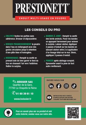 Boite d'enduit universel en poudre type M 1KG PRESTONETT