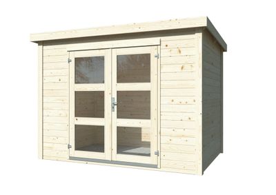 Abri de jardin en bois naturel Olivia 1- ép.19 mm -  6,2 m²hors-tout - Livraison à domicile incluse - WHITE WOOD