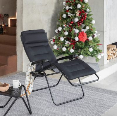 Fauteuil relax matelassé zéro gravité noir acier RSX CLIP -LAFUMA
